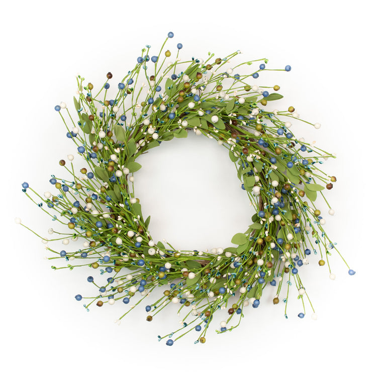 Berry & Pip Wreath - Blue - 22 Inch