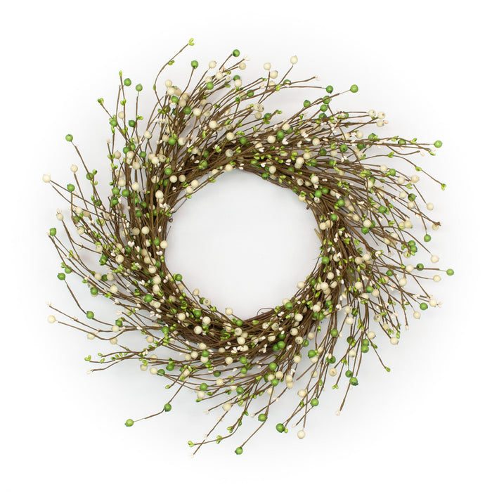 Berry & Pip Cream Green Wreath - 22 Inch