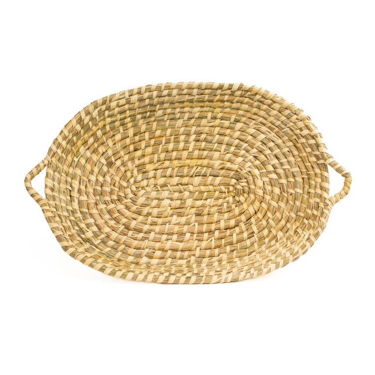 Seagrass Oval Tray With Handles