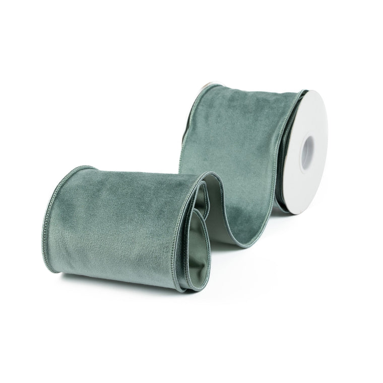 Velvet Ribbon 4 Inch - Celadon