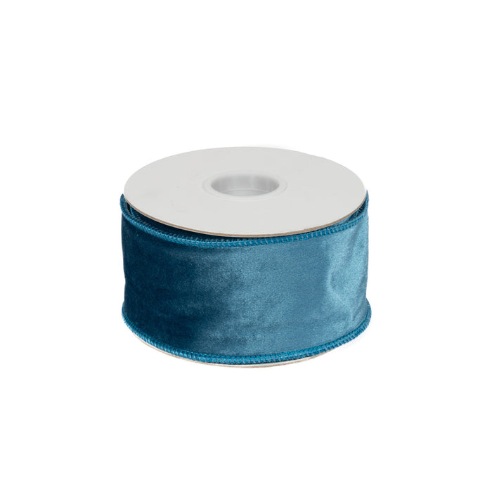 Velvet Ribbon 2.5 Inch - Peacock Blue