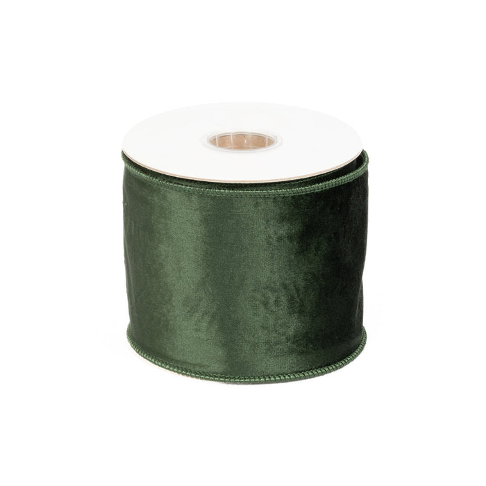 Velvet Ribbon 4 Inch - Forest Green