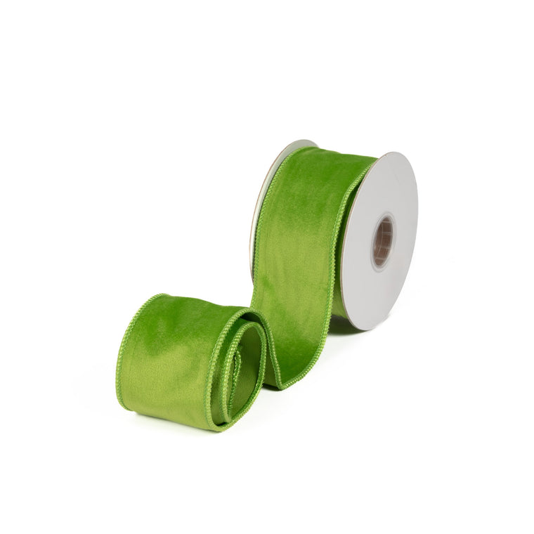 Velvet Ribbon 2.5 Inch - Apple Green