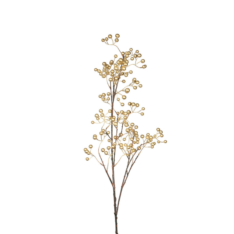 Gilded Berry Spray Gold 35 Inch - 3 Stems