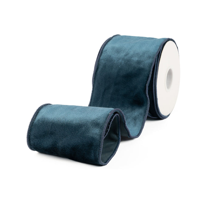 Velvet Ribbon 4 Inch - Marine Blue