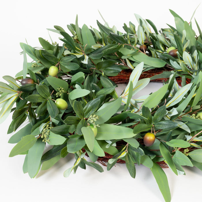 Seeded Eucalyptus & Olive Wreath - 24 Inch