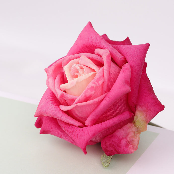 Real Touch Dutchess Rose Stem - Fushia