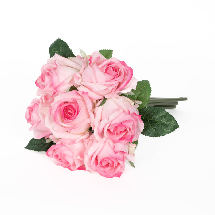 Real Touch Isabel 12 Inch Bouquet - Light Pink - 7 Blooms