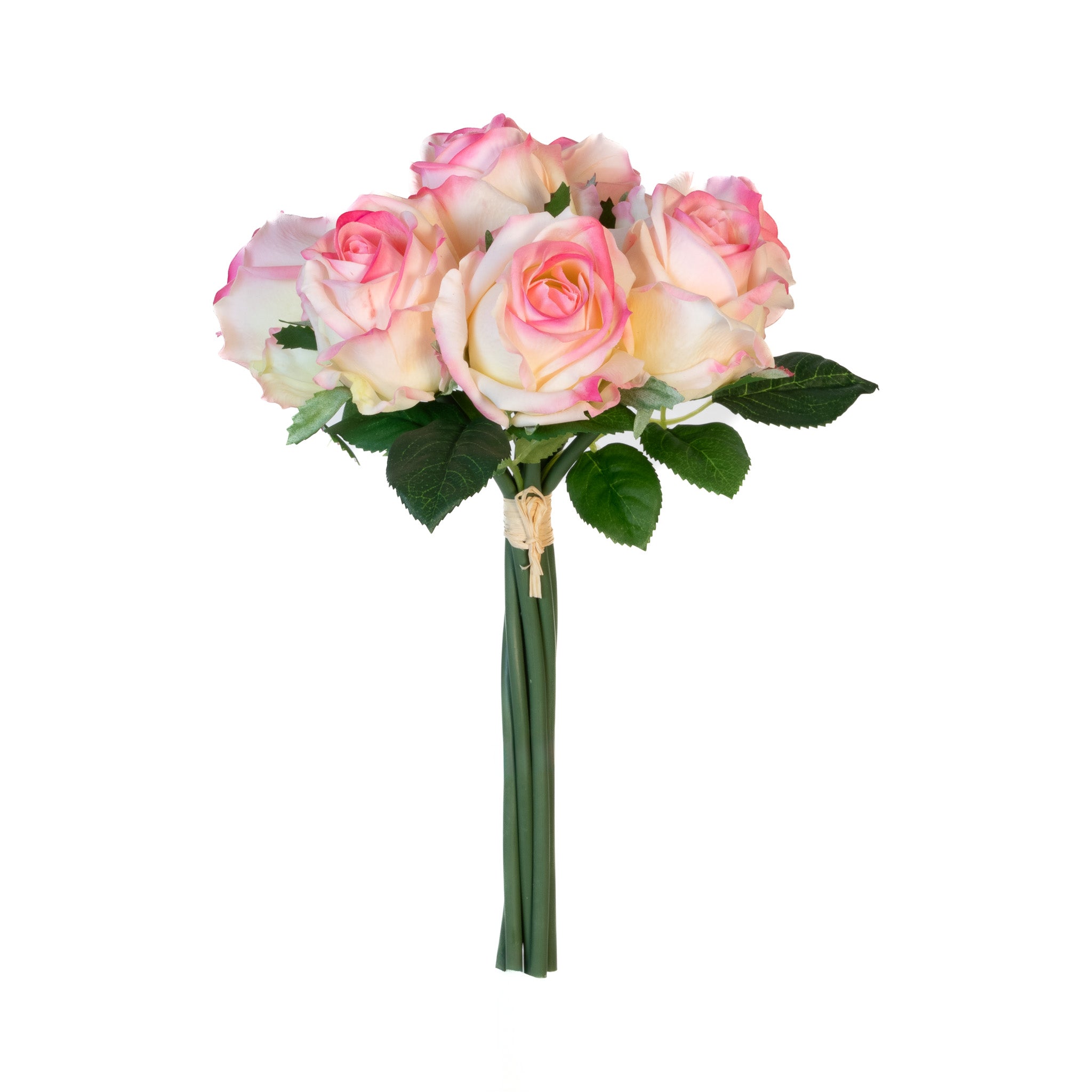 Real Touch Isabel 12 Inch Bouquet - Blush Pink - 7 Blooms