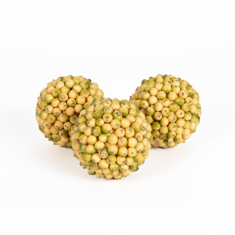 Berry Ball - Cream Green - 4 Inch - Set of 3