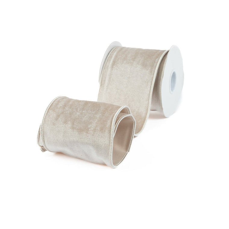 Velvet Ribbon 4 Inch - Taupe