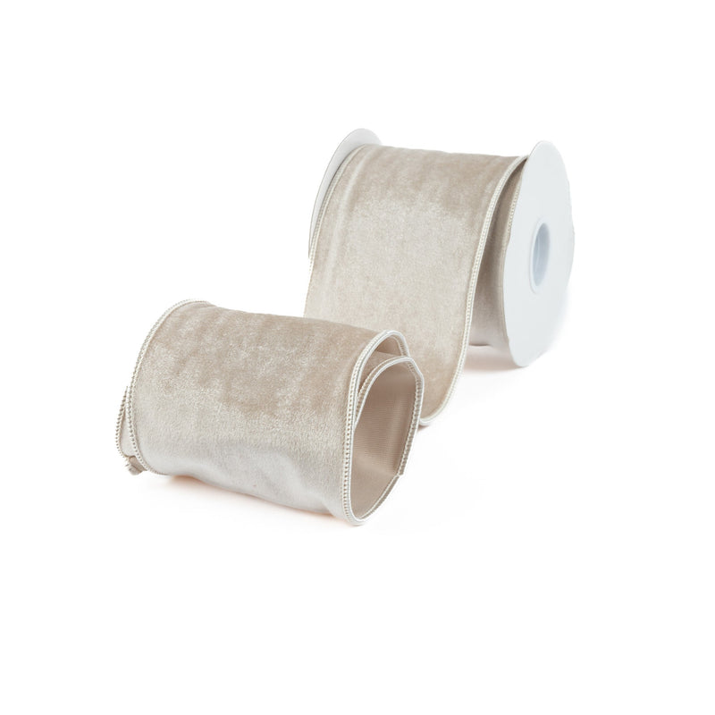 Velvet Ribbon 4 Inch - Taupe