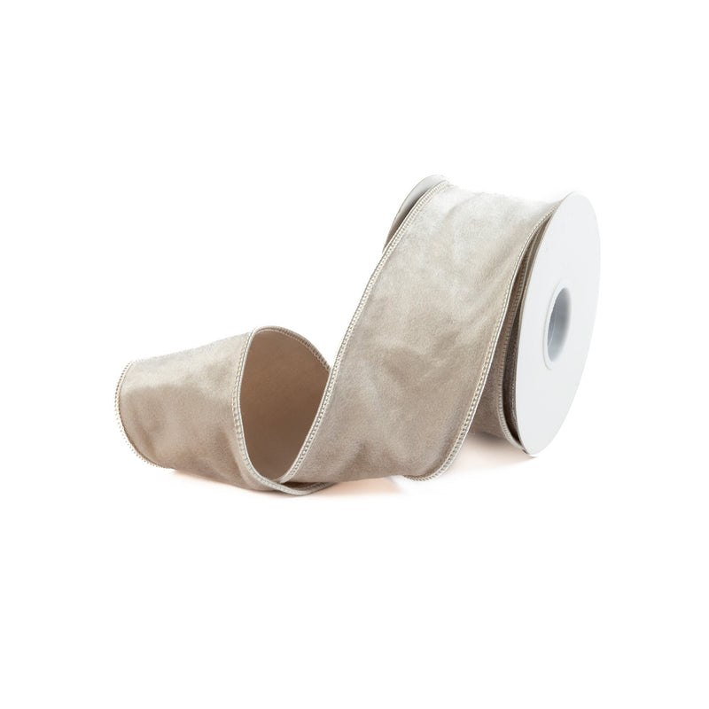 Velvet Ribbon 2.5 Inch - Taupe