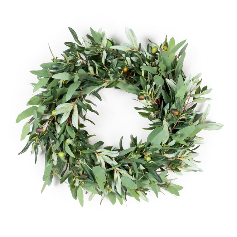 Seeded Eucalyptus & Olive Wreath - 24 Inch